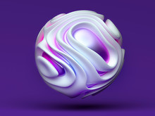 A Layered 3d Render Of A Soft Abstract Textured, Purple, Lavender, Pink And White Sphere That Has Smooth Texture, Sphere Swirl On A Purple Background.