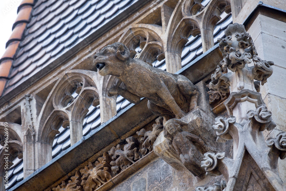 Elements of Gothic architecture. Grotesque, chimera and gargoyle ...