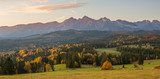 Fototapeta Tęcza - Beautiful,scenic,autumn landscape with view of the Tatra mountains,Poland.
