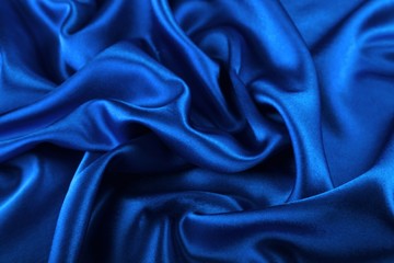 Beautiful blue silk fabric texture background