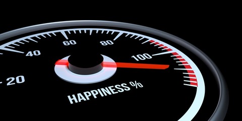 Happiness Indicator on 100% extremely detailed and realistic high resolution 3d illustration