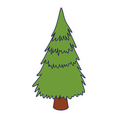 Sticker - pine tree icon, flat design