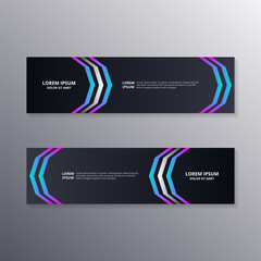 Wall Mural - technology banner template, Abstract Dark Neon Background suitable for web header, footer, advertising