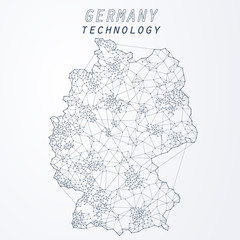 Aufkleber - Abstract of world network in Germany