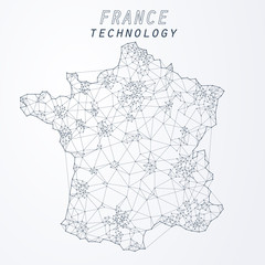 Aufkleber - Abstract of world network in France