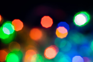 Colorful abstract bokeh lights  background.Abstract blurred bokeh Christmas or New Year lights in background.