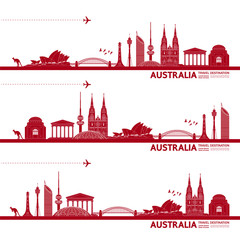 Wall Mural - Australia travel destination grand vector illustration.