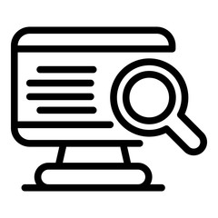 Poster - Online job search icon. Outline online job search vector icon for web design isolated on white background