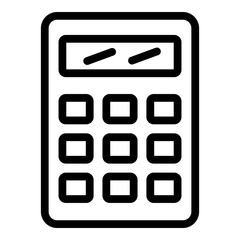 Poster - Finance calculator icon. Outline finance calculator vector icon for web design isolated on white background