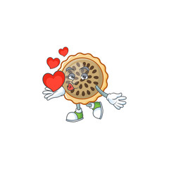 Sticker - design pecan pie holding heart with seeds topping