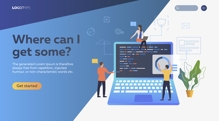 Poster - Employers analyzing infographics. Studies, infographics flat vector illustration. Efficiency concept for banner, website design, landing web page