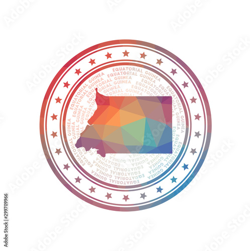 Fotomural Flat low poly stamp of Equatorial Guinea
