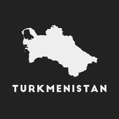 Turkmenistan icon. Country map on dark background. Stylish Turkmenistan map with country name. Vector illustration.