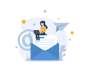 Email and messaging,Email marketing campaign,Working process, New email message