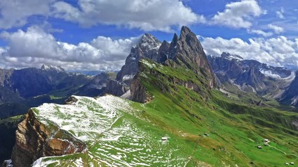 Wall Mural - seceda in south tyrol, view from above, dolomites