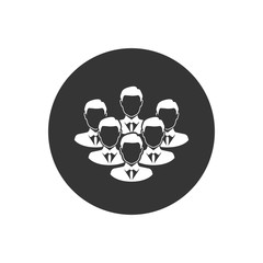 Poster - Corporate Team Icon. Employees behind the leader. Vector