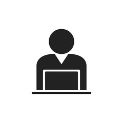 Poster - Man laptop vector icon flat style