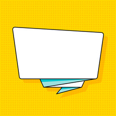 Poster - origami style sticker and banner template. isolated on wintage retro dotted background. blank for yo