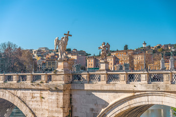 Statues on the bridge of St. Angel.