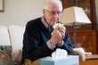 © Daisy Daisy - Senior Man At Home Suffering With Cold Or Flu Virus