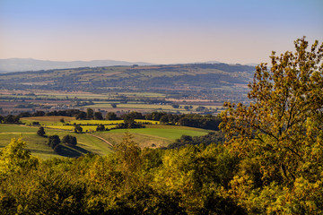 Wall Mural - view of the cotswolds from broadway tower worcestershire england uk