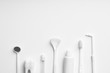 White and monotone color dental care & toothbrush set for clean concept