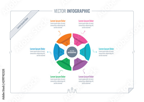 round six steps infographic template. business infographic. information wheel © selma