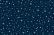dark blue winter background with snowflakes.  