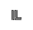 Initial two letter black line shape logo vector IL