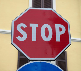 red stop sign