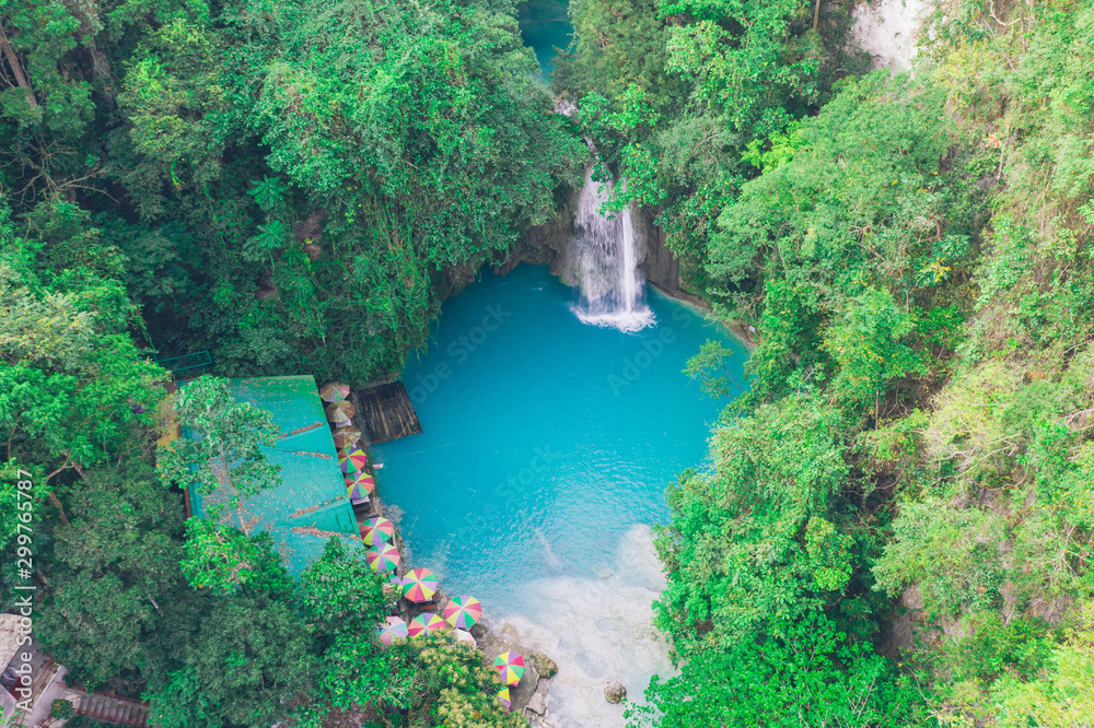 The azure Kawasan waterfall in cebu. The maining attraction on the ...