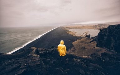 Explorer on the icelandic tour, traveling across iceland discovering natural destinations