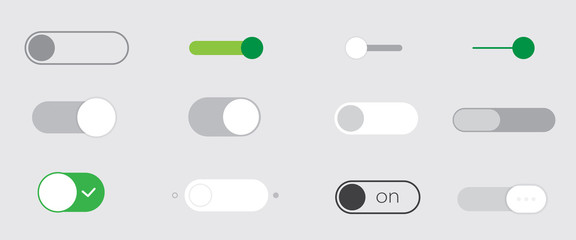 Aufkleber - Set of on and off toggle switch buttons. Web user interface elements