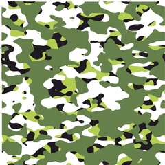 Camouflage seamless pattern, army background in green shades,Abstract military texture, fabric print, solier uniform design. - Vector