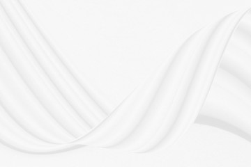 white cloth background with soft waves.