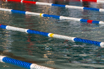 Indoor swimming pool lanes for swim competitions