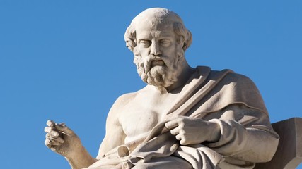 Wall Mural - classic statue of Greek philosopher Plato sitting