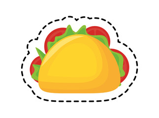 Sticker - patch of taco food mexican isolated icon