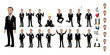 © titaporn - Businessman cartoon character set. Handsome business man in office style smart suit . Vector illustration