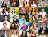 Fototapeta  - Collage of happy young people at least 18 years old