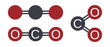 Carbon dioxide co2 molecular atom model vector illustration