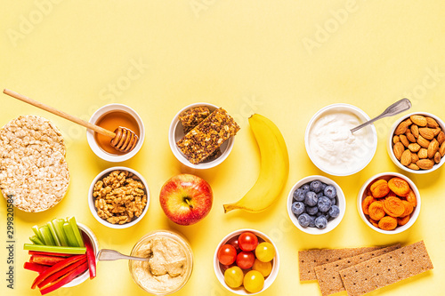 Cuadros en Lienzo Healthy snack concept, top view.