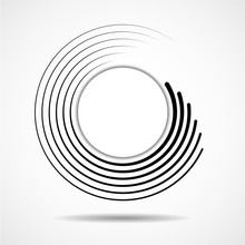 Abstract Technology Spiral Lines In Circle Form, Geometric Logo