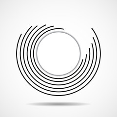 Poster - Abstract technology spiral lines in circle form, geometric logo