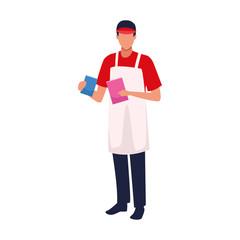 Sticker - avatar man with apron and cap