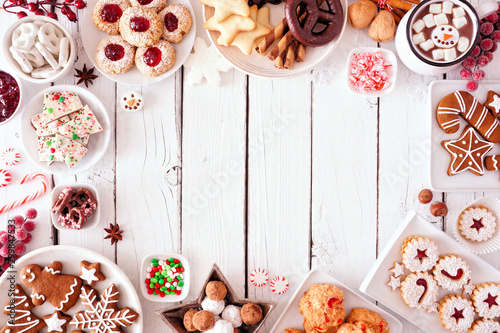 Cuadros en Lienzo Christmas sweets and cookie frame