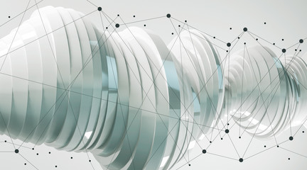 Poster - Abstract white polygonal wave wallpaper