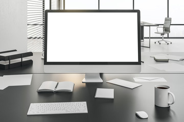 Poster - Desktop with empty computer display