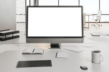 Poster - Desktop with empty computer screen