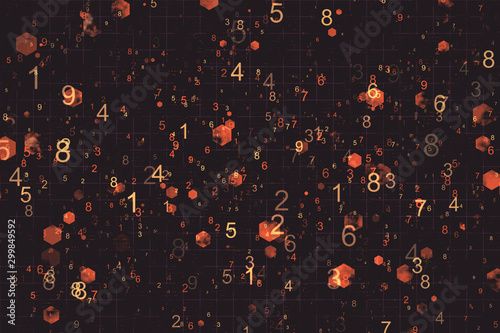 Cuadros en Lienzo Creative glowing big data background